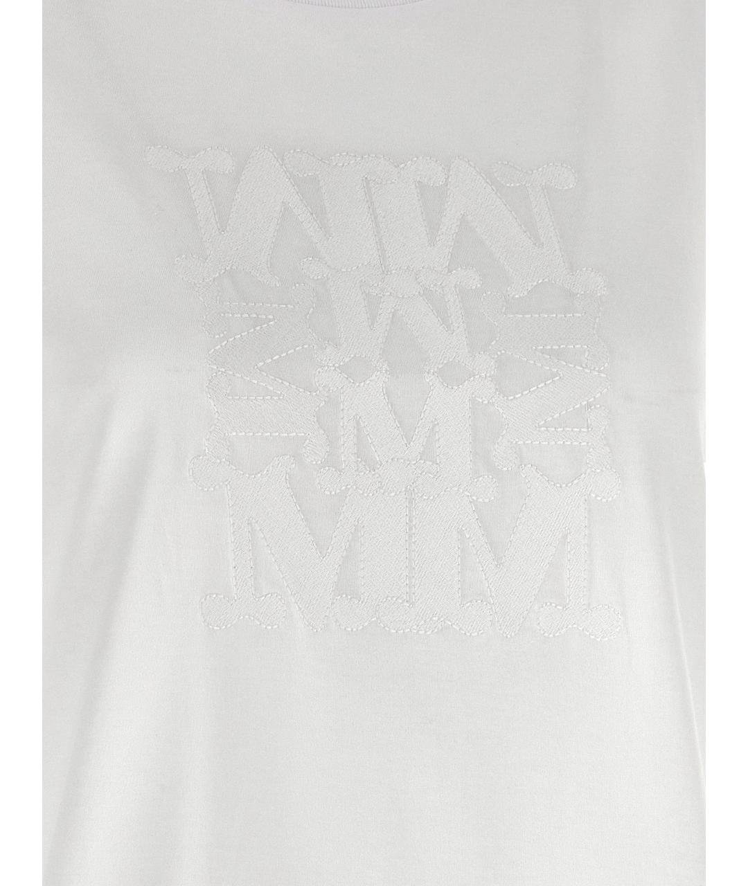 MAX MARA Белая хлопковая футболка, фото 4