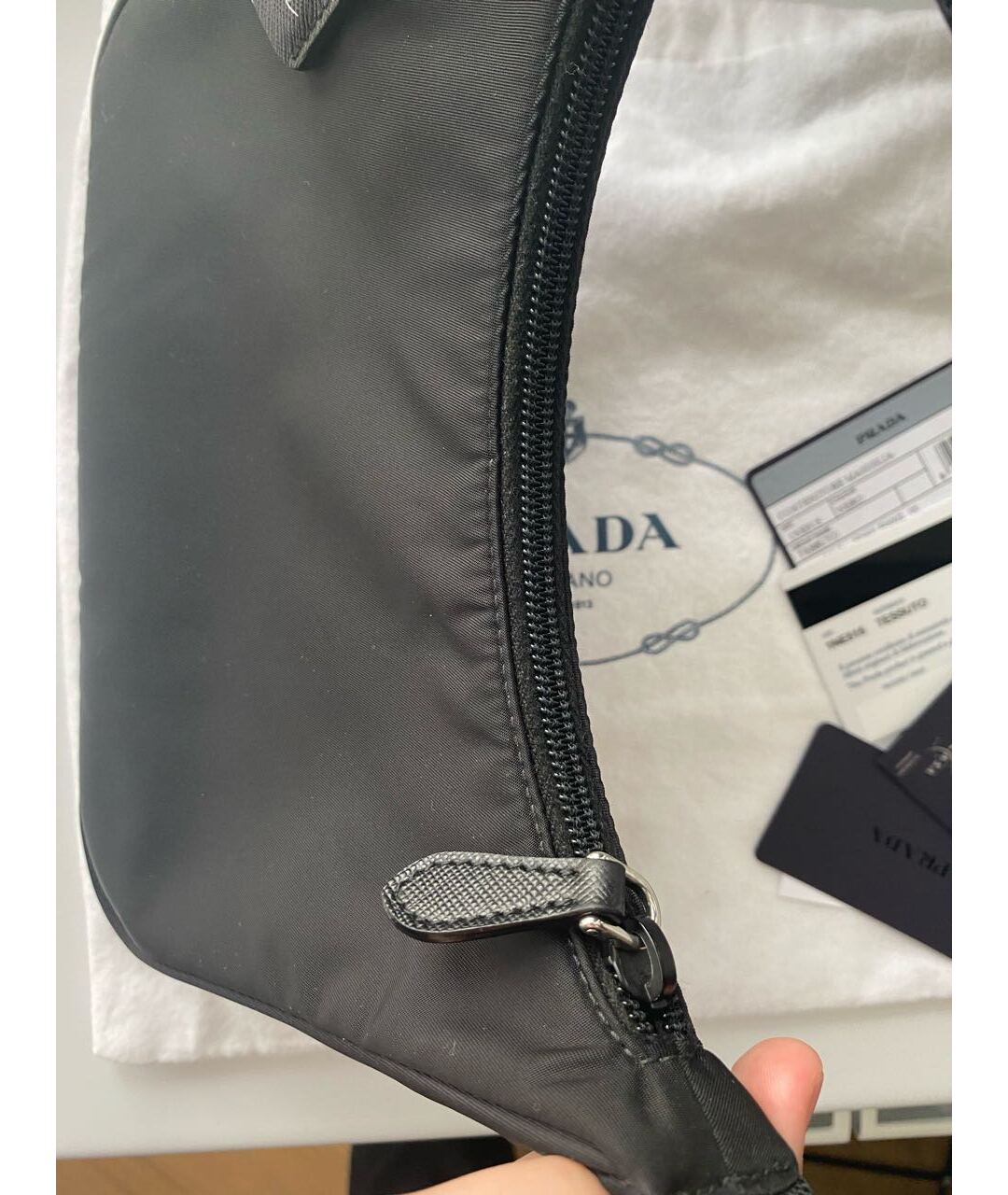 PRADA Черная синтетическая сумка тоут, фото 5