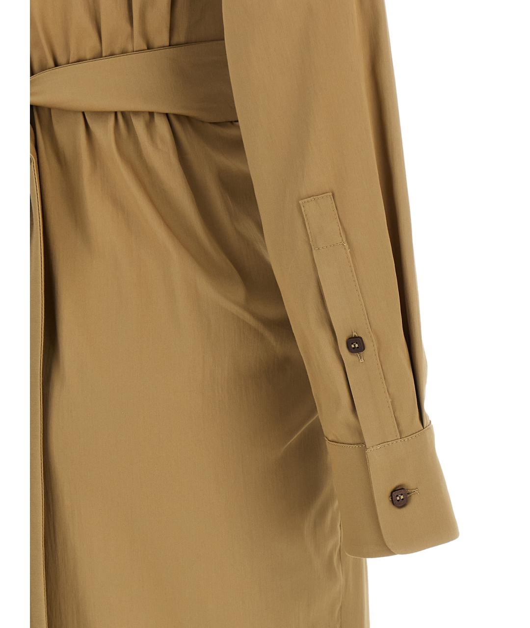 MAX MARA Бежевое хлопковое повседневное платье, фото 4