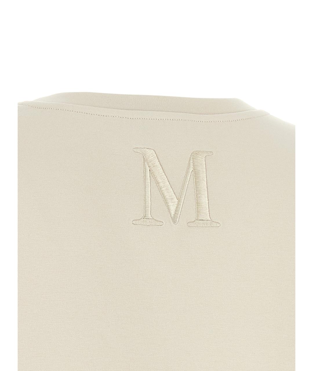 'S MAX MARA Бежевая хлопковая футболка, фото 4