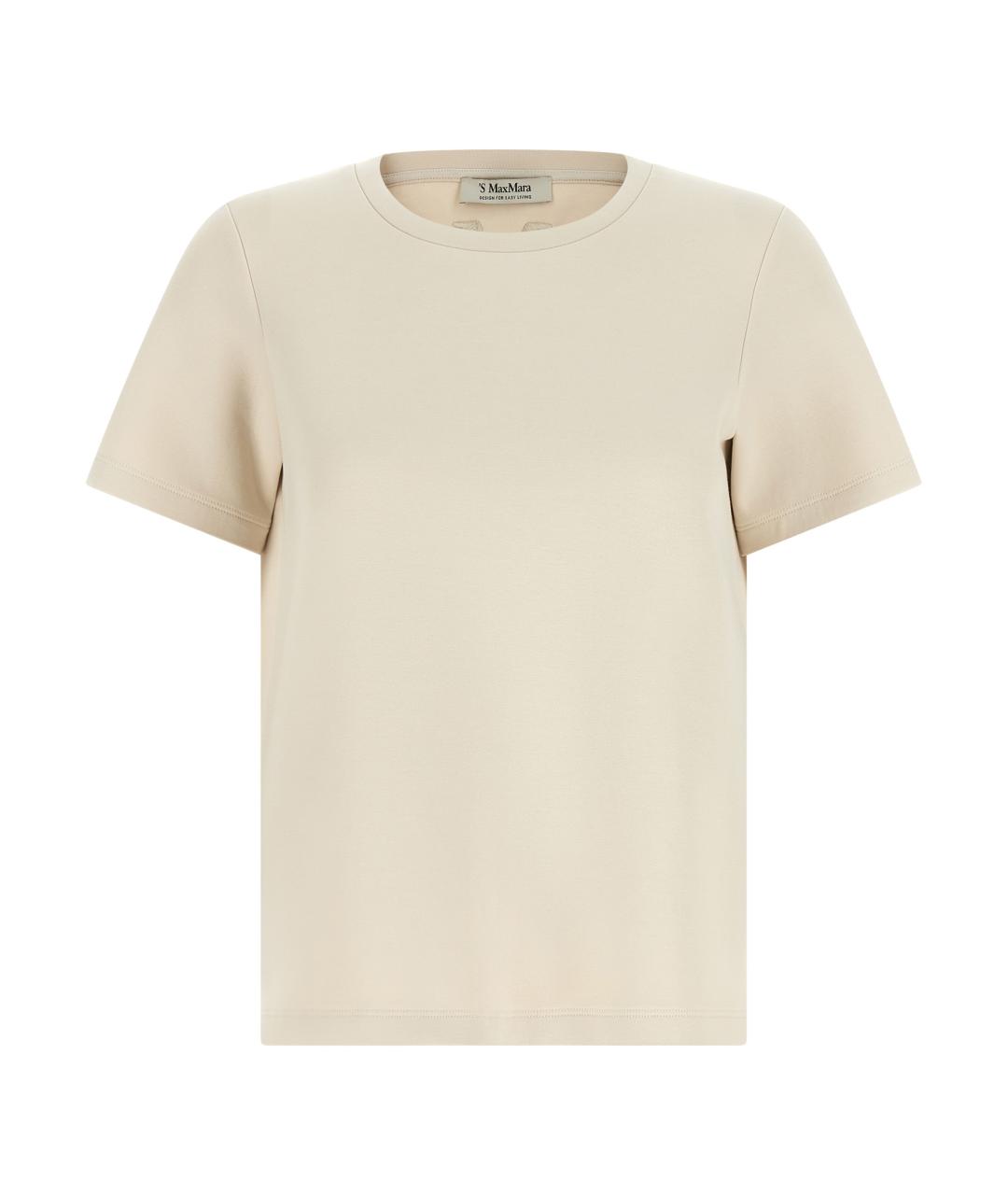 'S MAX MARA Бежевая хлопковая футболка, фото 1
