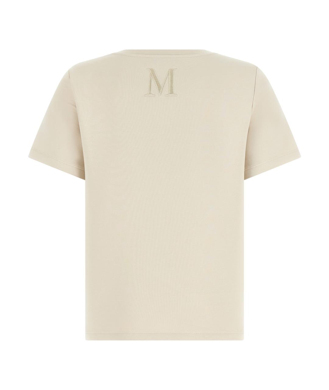 'S MAX MARA Бежевая хлопковая футболка, фото 2