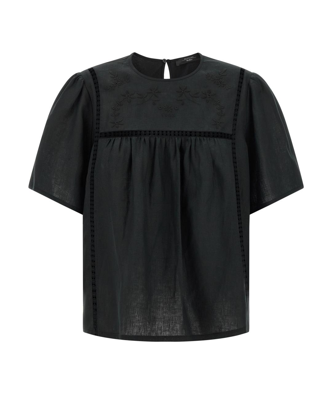 WEEKEND MAX MARA Черная льняная блузы, фото 1