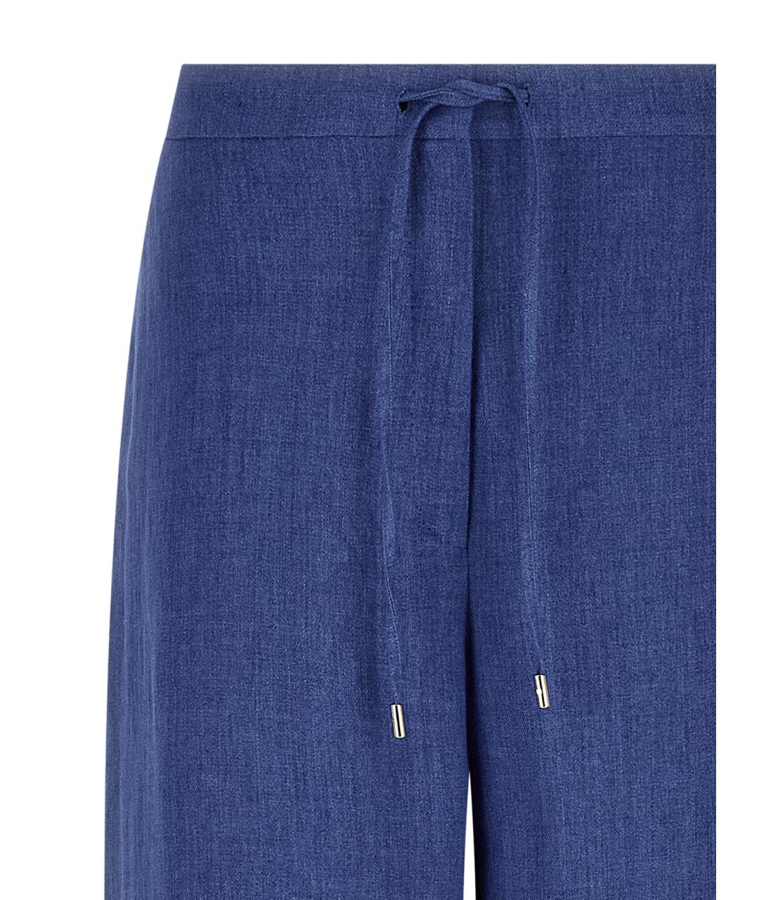 MAX MARA STUDIO Синие льняные прямые брюки, фото 3