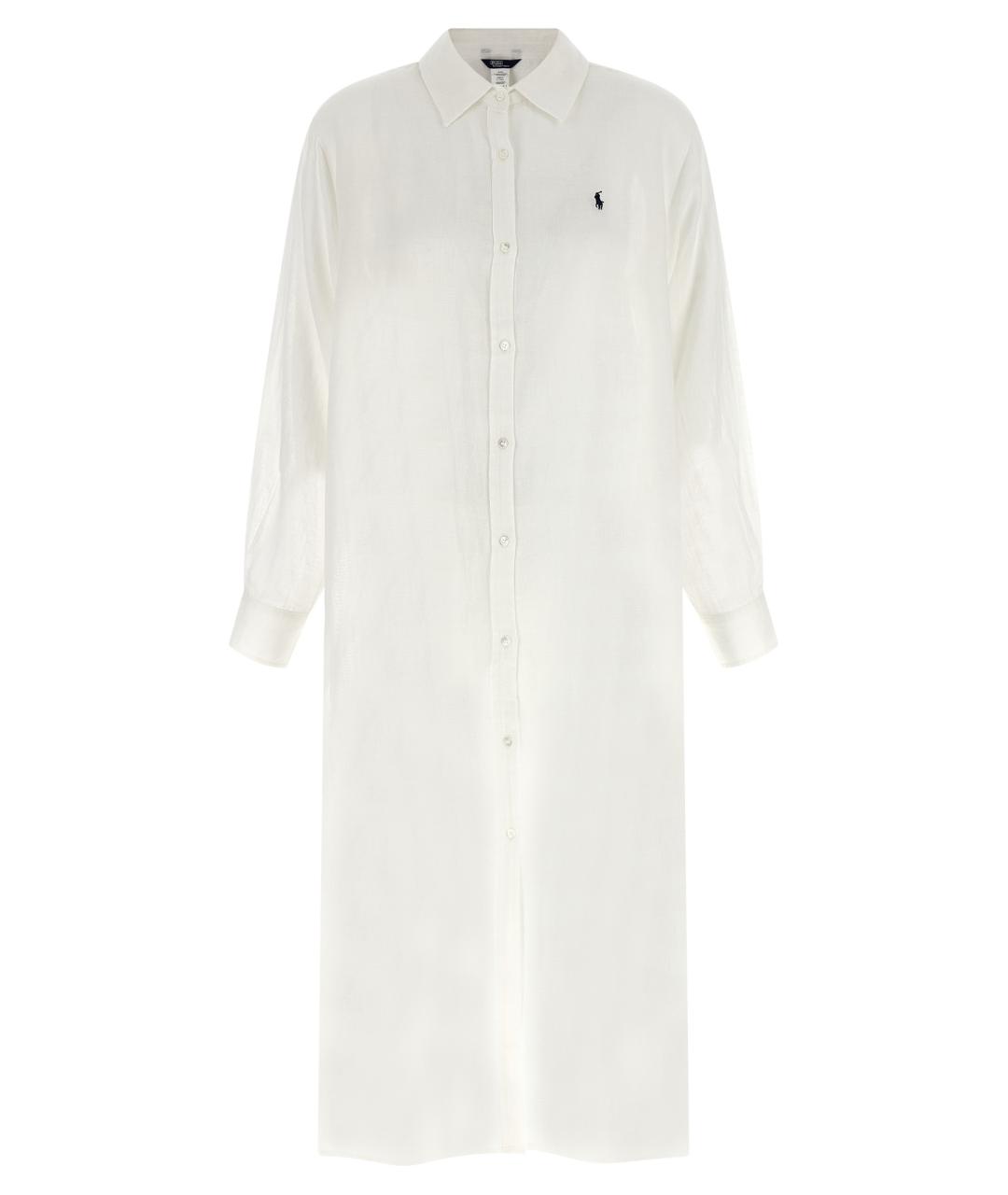 POLO RALPH LAUREN Белое хлопковое повседневное платье, фото 1