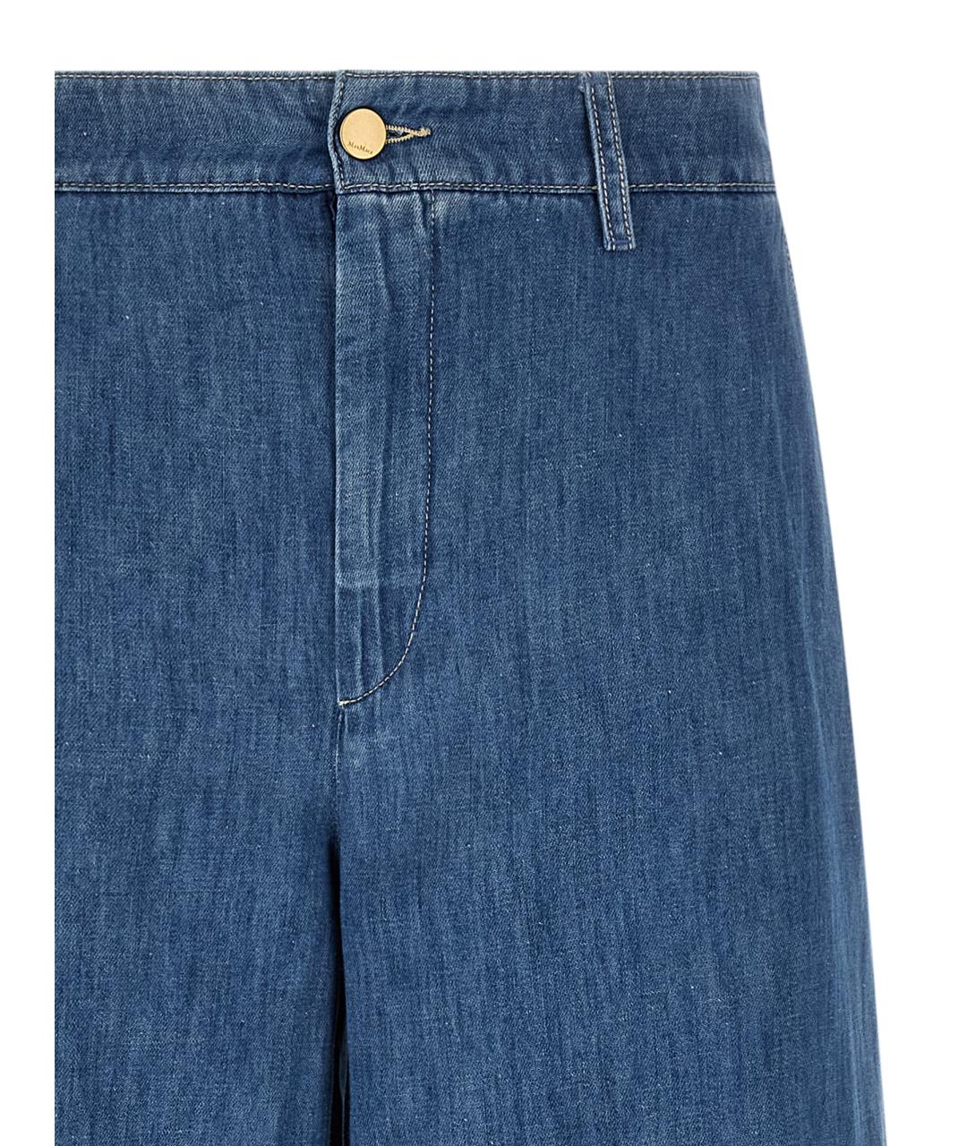 'S MAX MARA Синие хлопковые прямые джинсы, фото 3