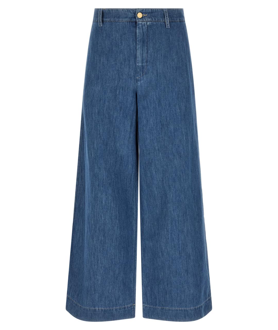 'S MAX MARA Синие хлопковые прямые джинсы, фото 1