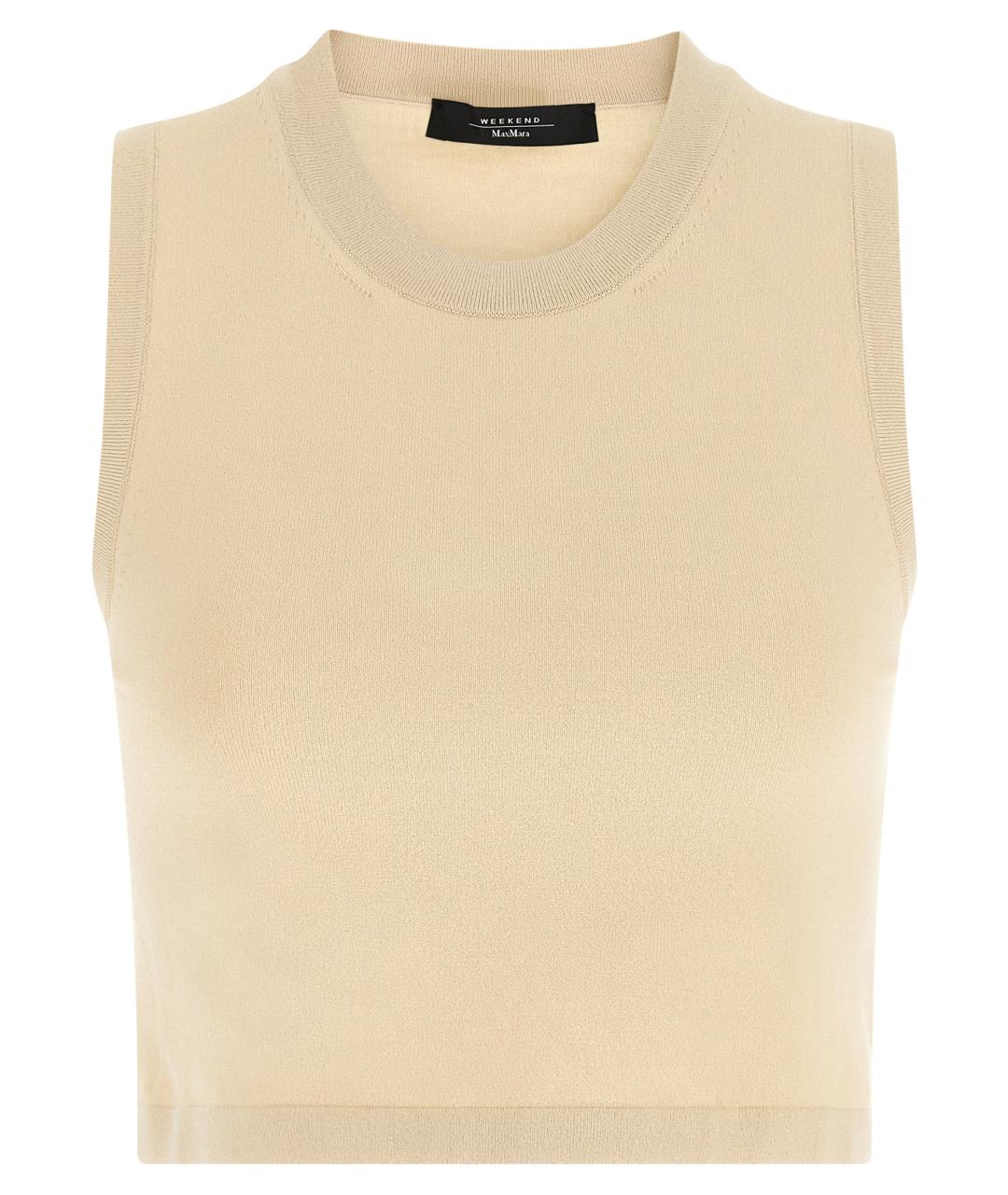 WEEKEND MAX MARA Бежевая вискозная майка, фото 1