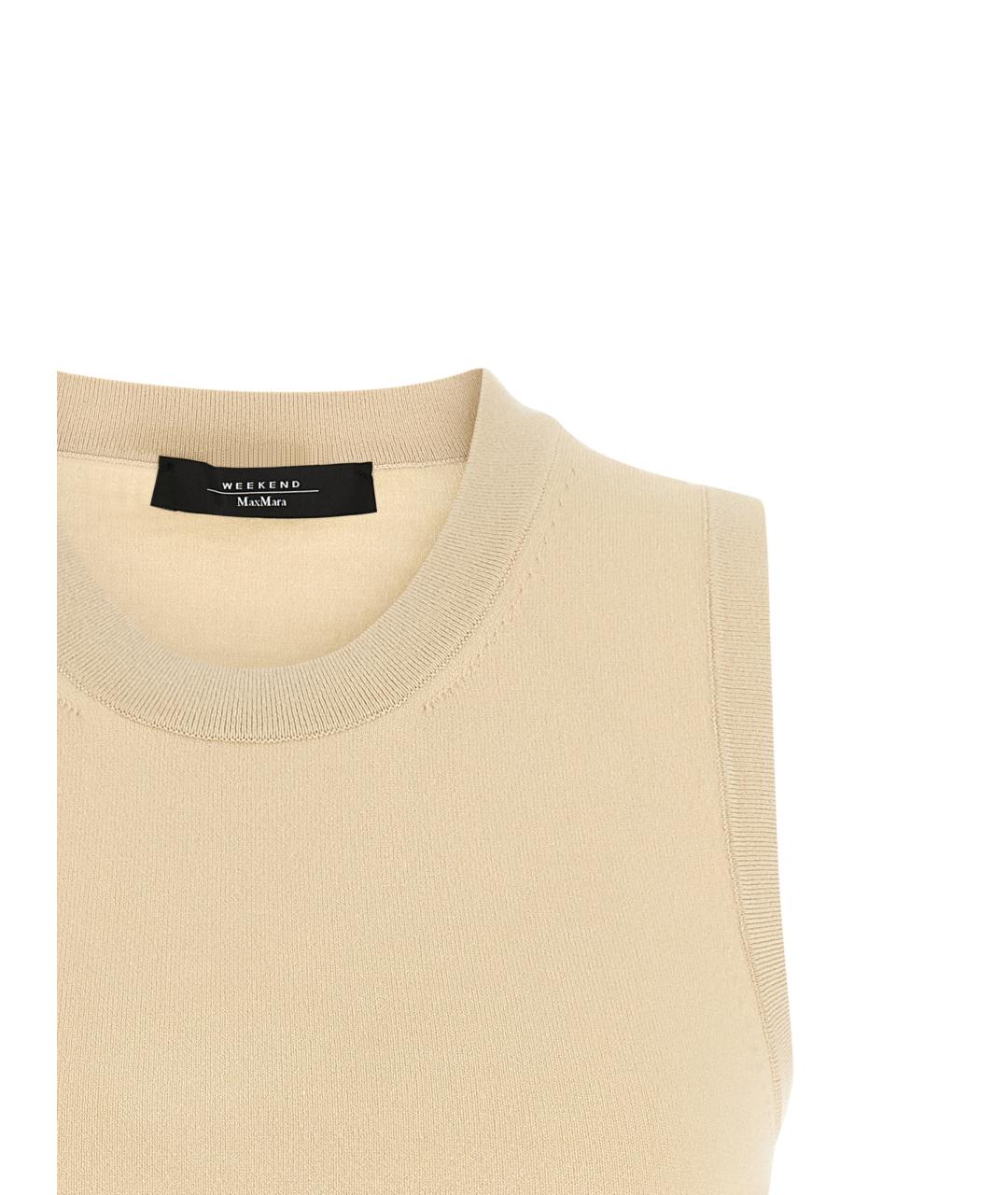 WEEKEND MAX MARA Бежевая вискозная майка, фото 3