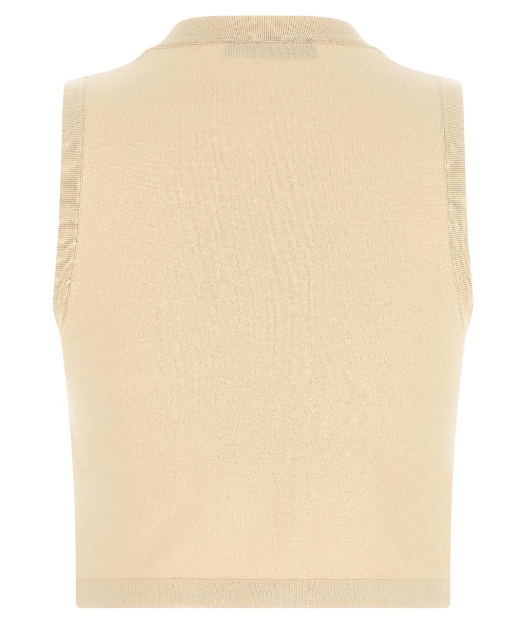 WEEKEND MAX MARA Бежевая вискозная майка, фото 2