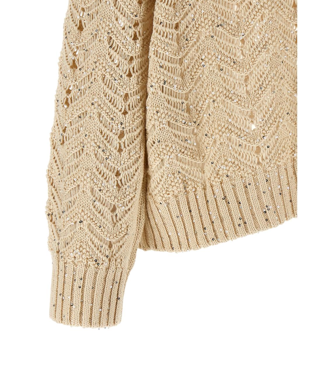 MAX MARA STUDIO Бежевый хлопковый джемпер / свитер, фото 4