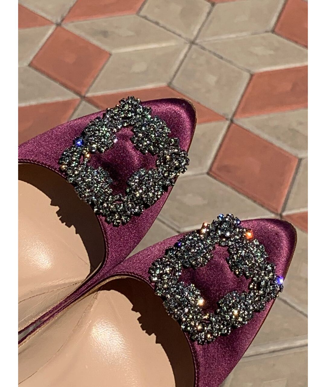 MANOLO BLAHNIK Фиолетовые кожаные туфли, фото 3