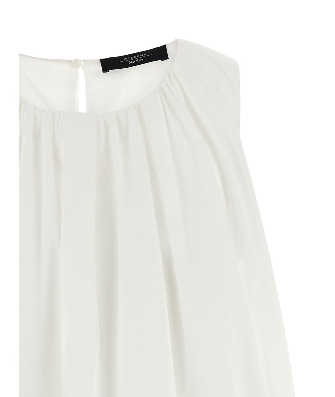 WEEKEND MAX MARA Белая хлопковая блузы, фото 3
