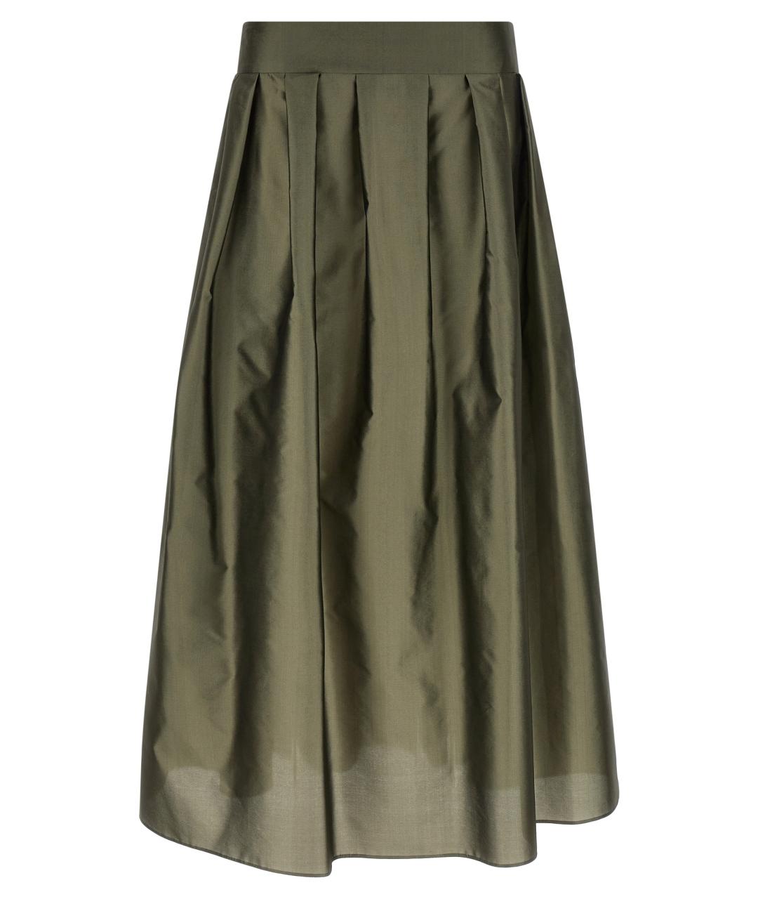 'S MAX MARA Зеленая полиэстеровая юбка миди, фото 1