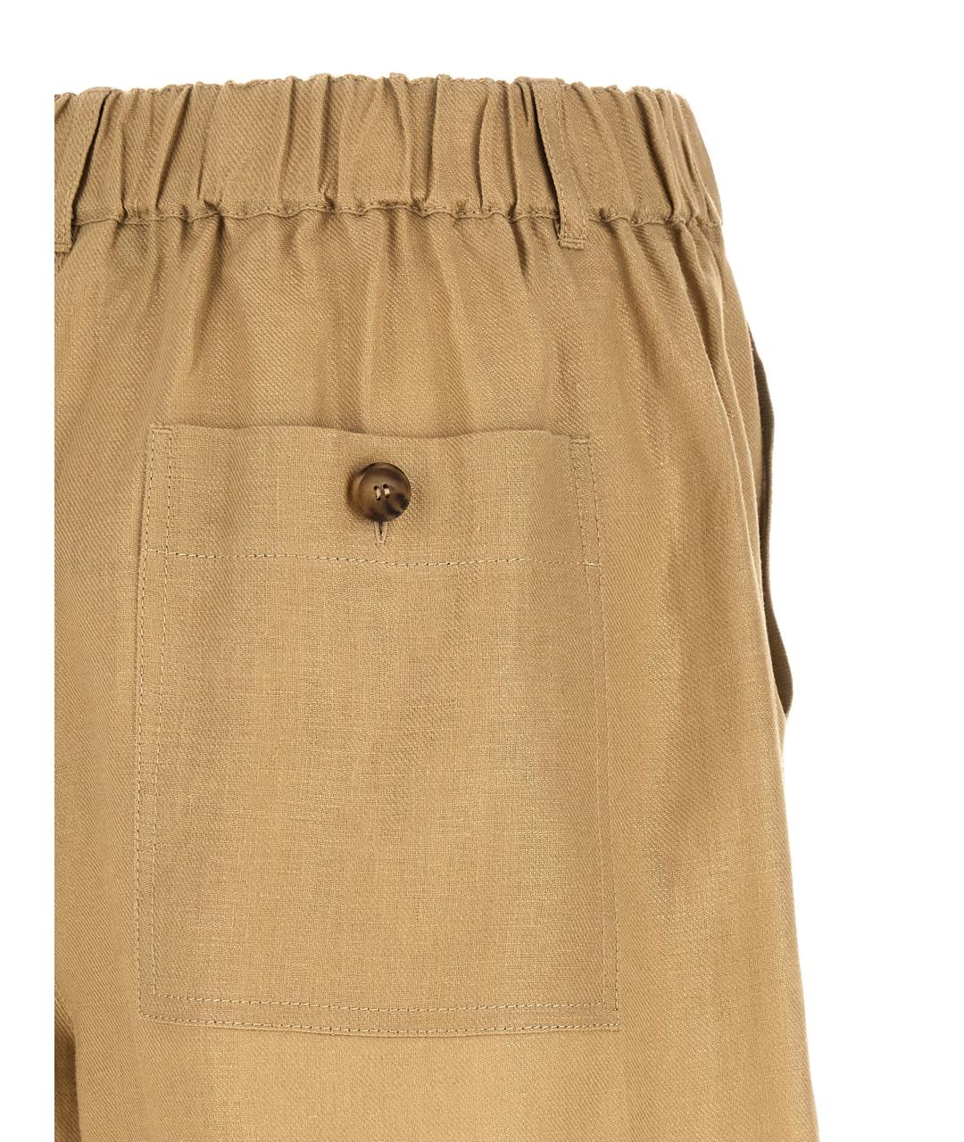 WEEKEND MAX MARA Бежевые льняные шорты, фото 4