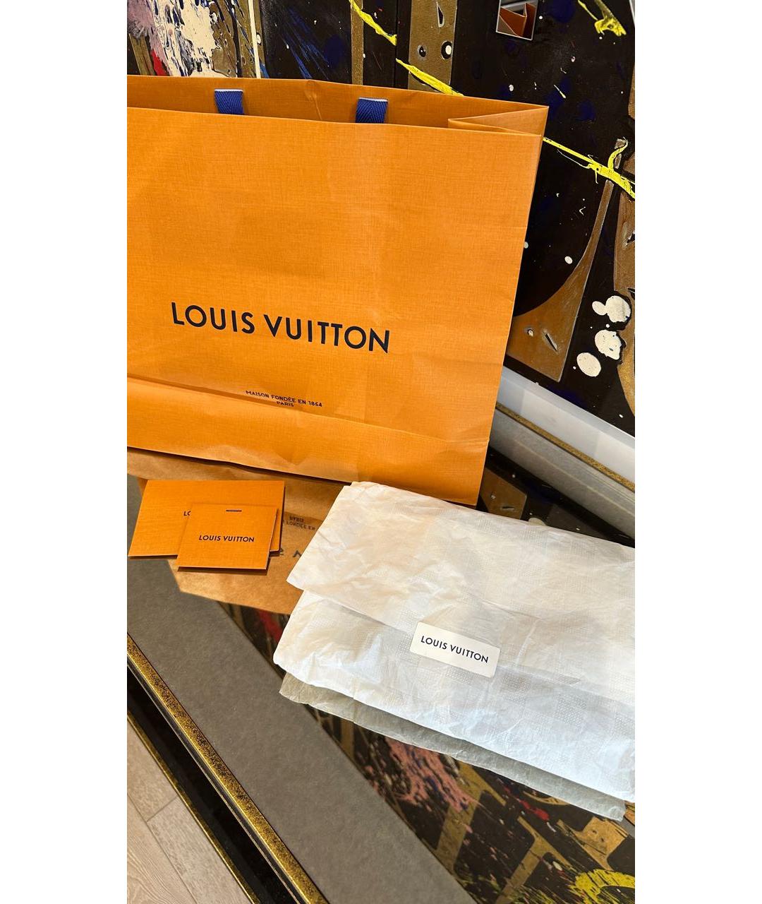 LOUIS VUITTON Коричневый платок, фото 5