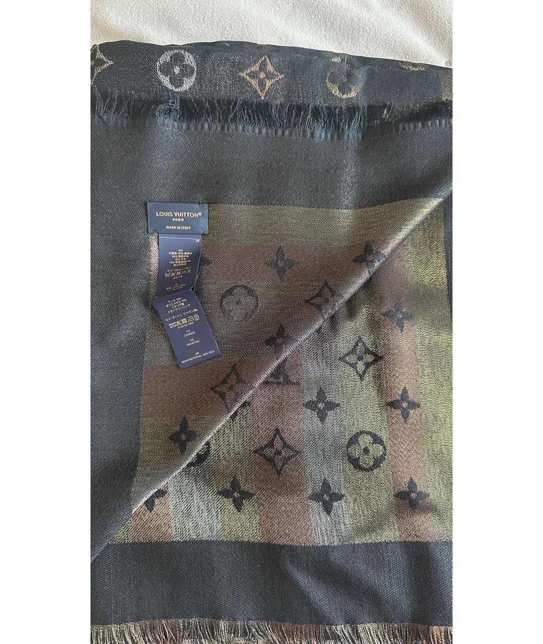 LOUIS VUITTON Коричневый платок, фото 3
