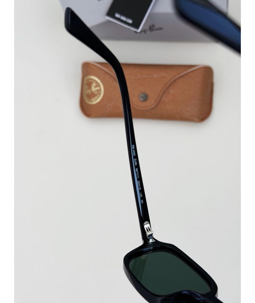 RAY BAN Черные пластиковые солнцезащитные очки, фото 7