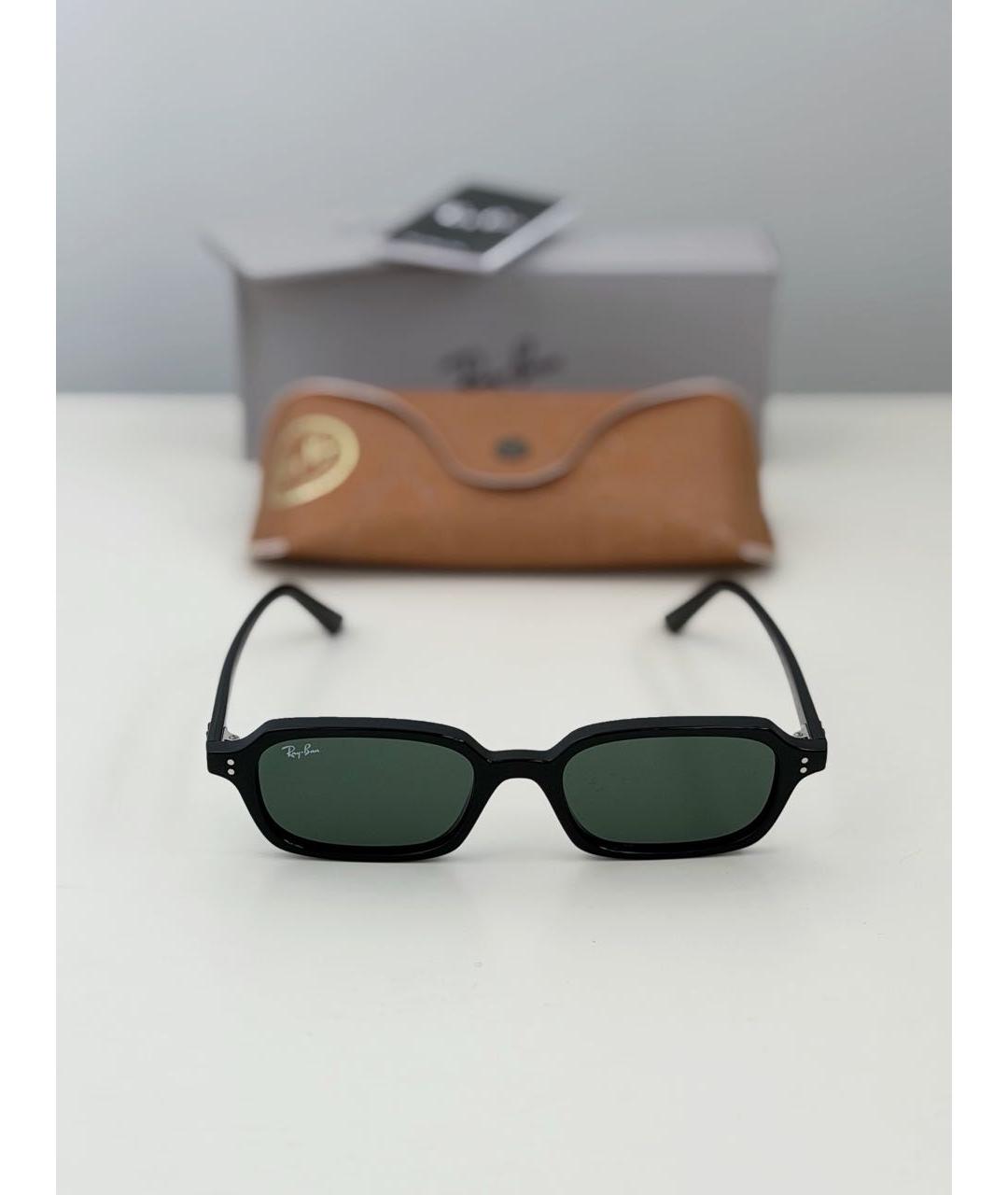 RAY BAN Черные пластиковые солнцезащитные очки, фото 4