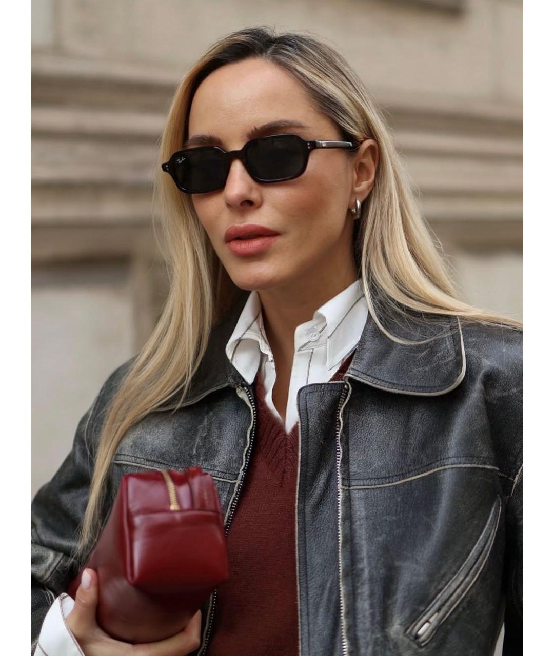 RAY BAN Черные пластиковые солнцезащитные очки, фото 3