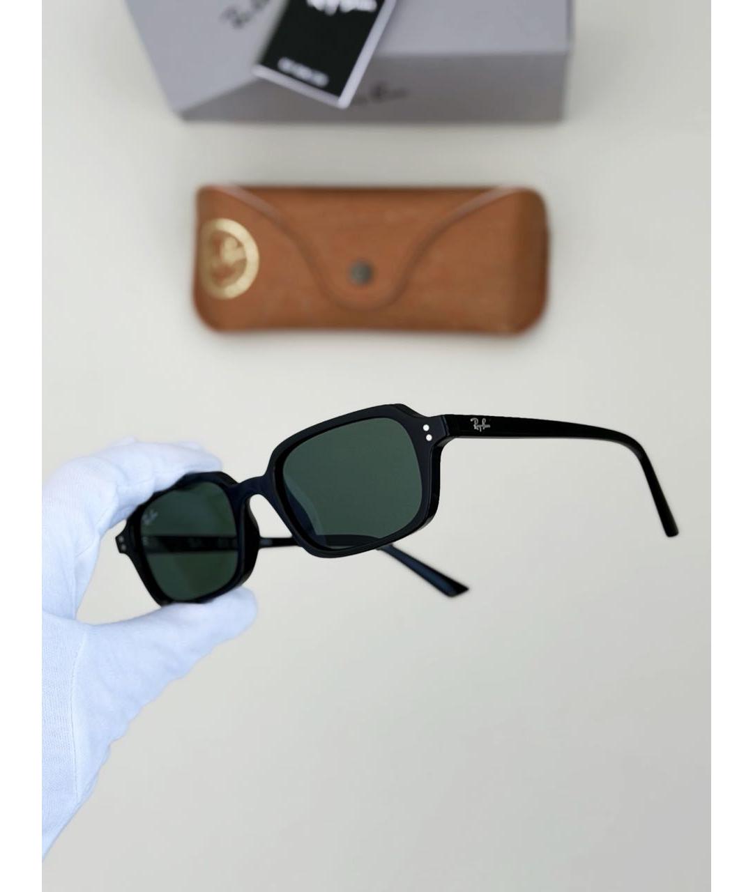RAY BAN Черные пластиковые солнцезащитные очки, фото 5