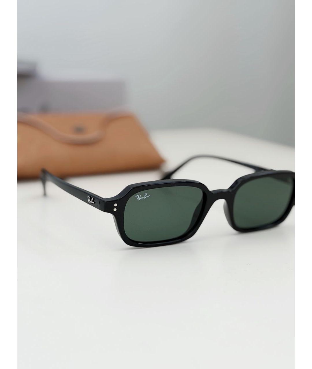 RAY BAN Черные пластиковые солнцезащитные очки, фото 6