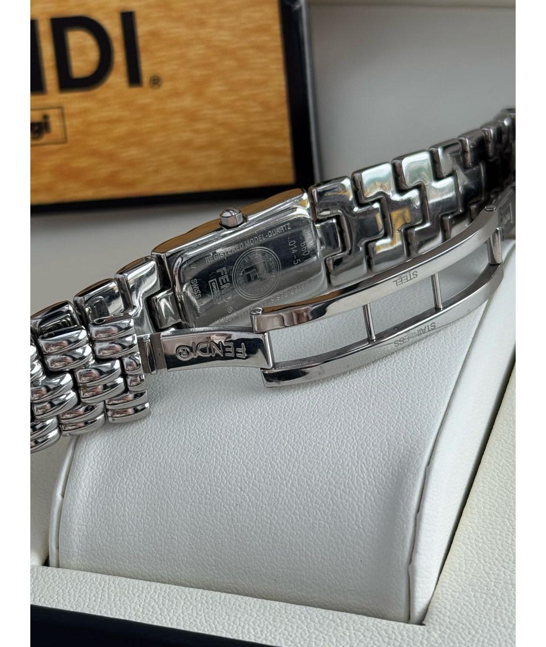 FENDI Серебряные стальные часы, фото 4