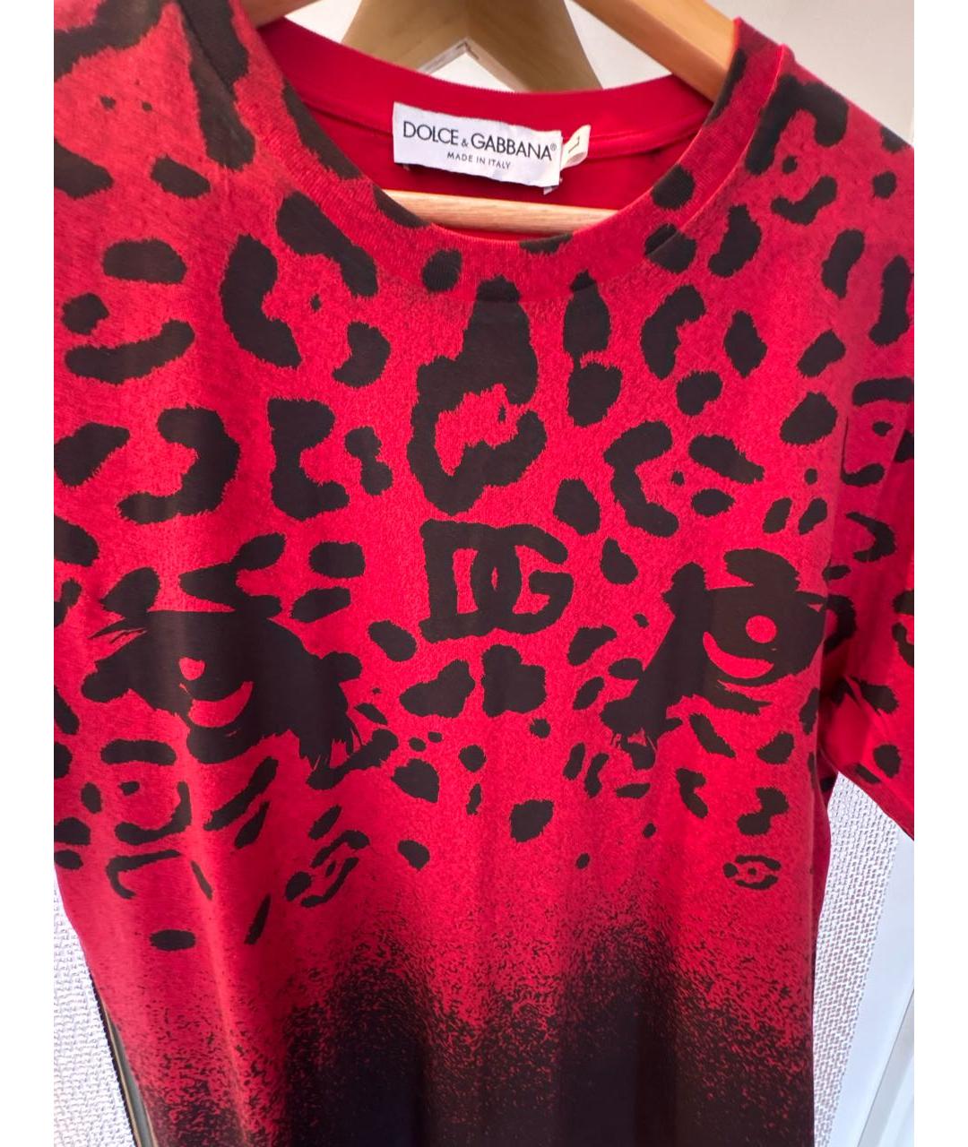 DOLCE&GABBANA Красная хлопковая футболка, фото 4