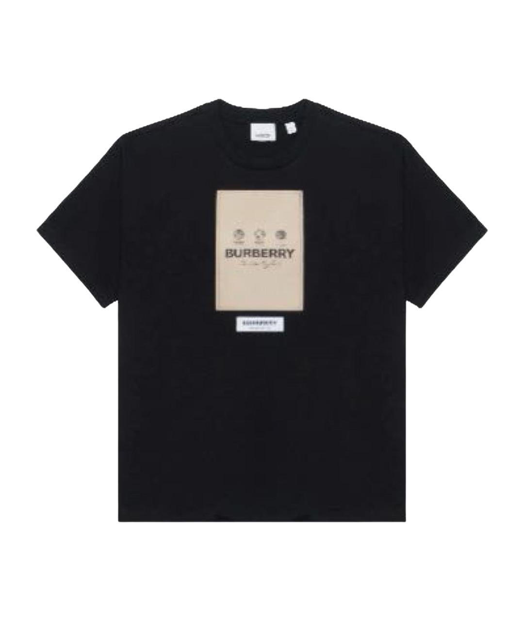 BURBERRY Черная хлопковая футболка, фото 1