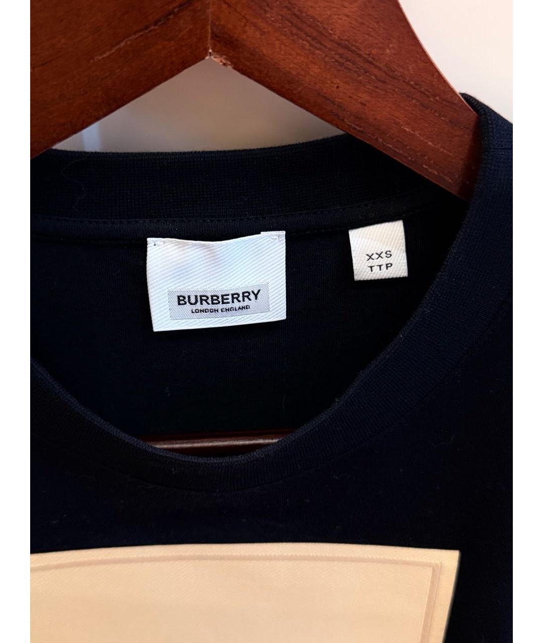 BURBERRY Черная хлопковая футболка, фото 5