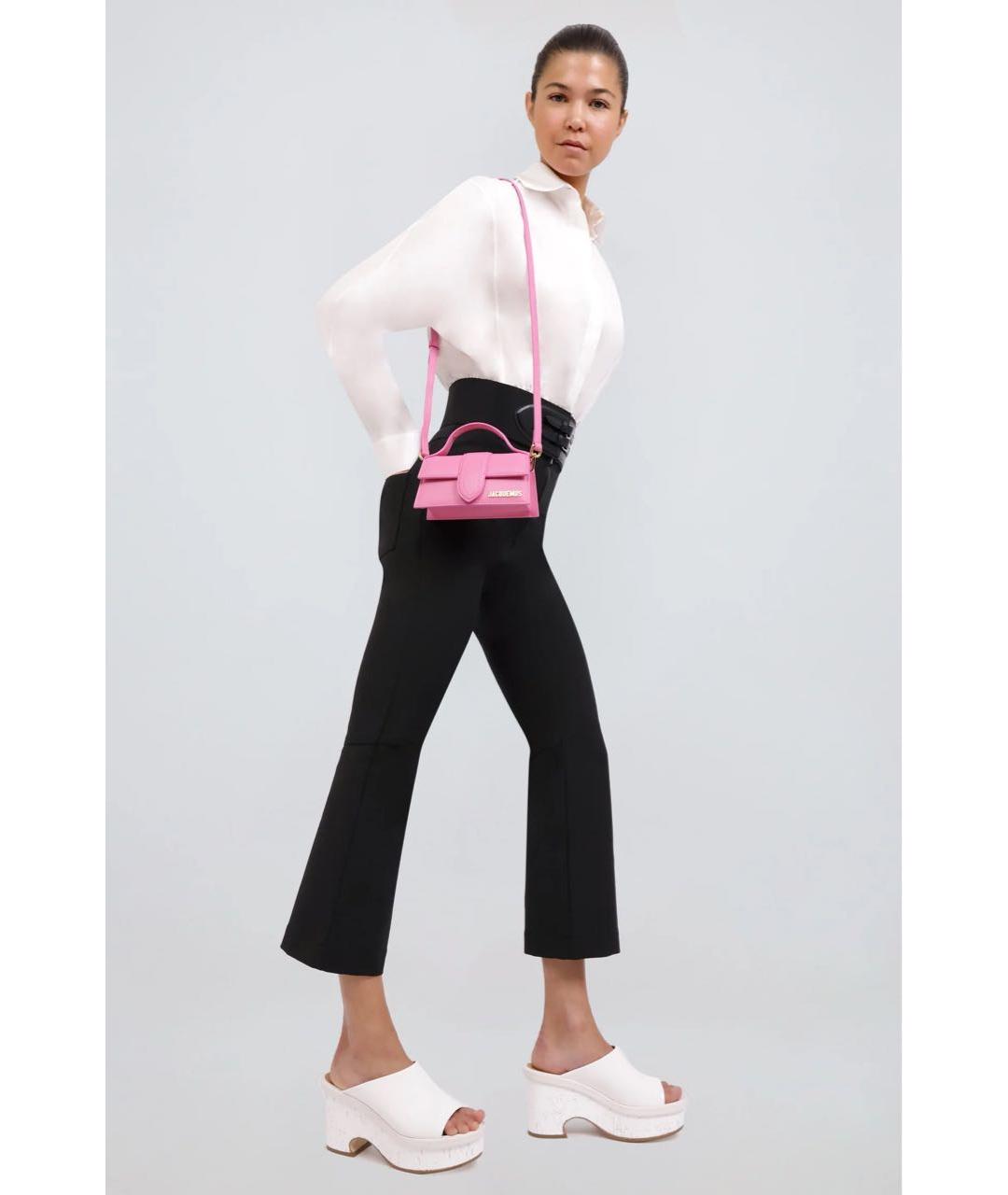 JACQUEMUS Розовая кожаная сумка с короткими ручками, фото 7