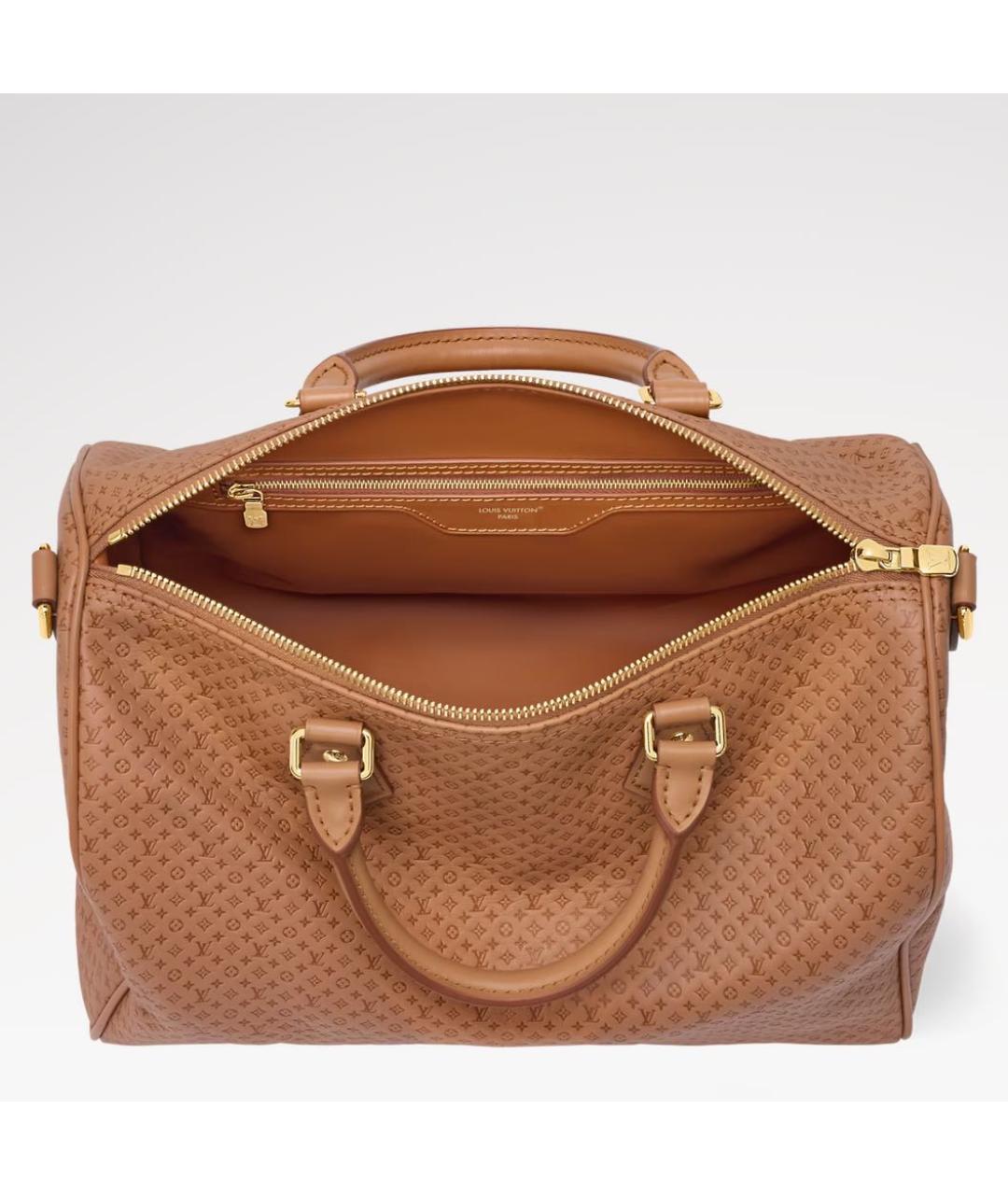 LOUIS VUITTON Коричневая кожаная сумка тоут, фото 3