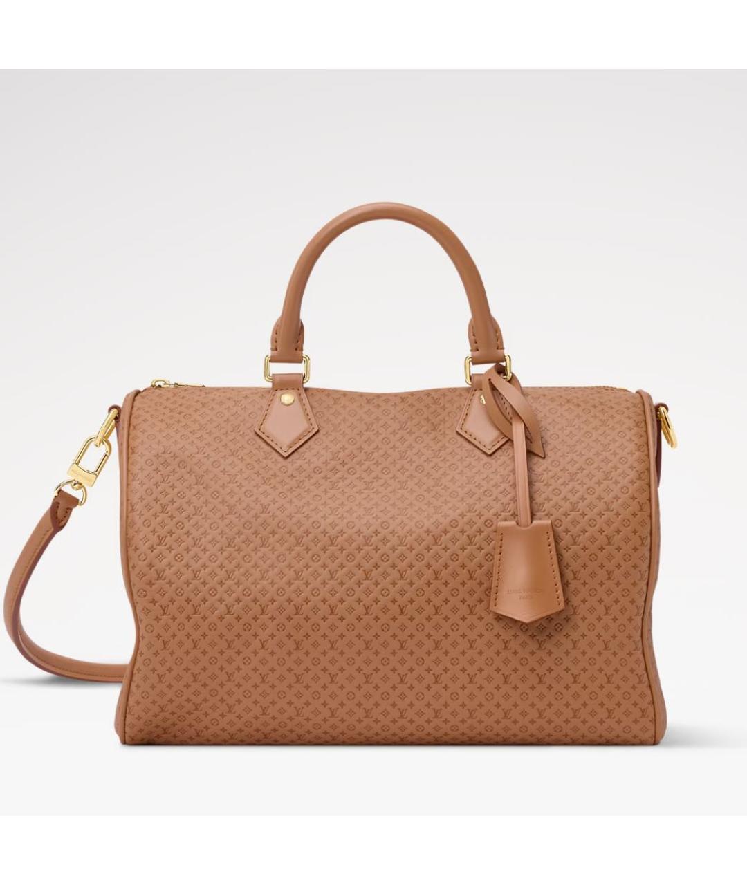 LOUIS VUITTON Коричневая кожаная сумка тоут, фото 4