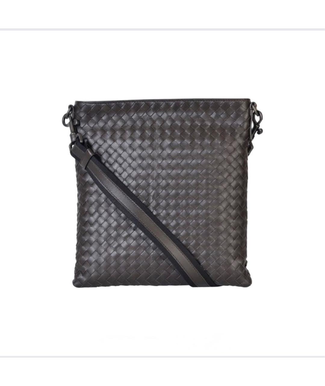 BOTTEGA VENETA Коричневая кожаная сумка на плечо, фото 9