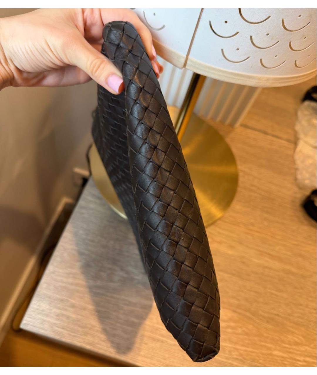 BOTTEGA VENETA Коричневая кожаная сумка на плечо, фото 6