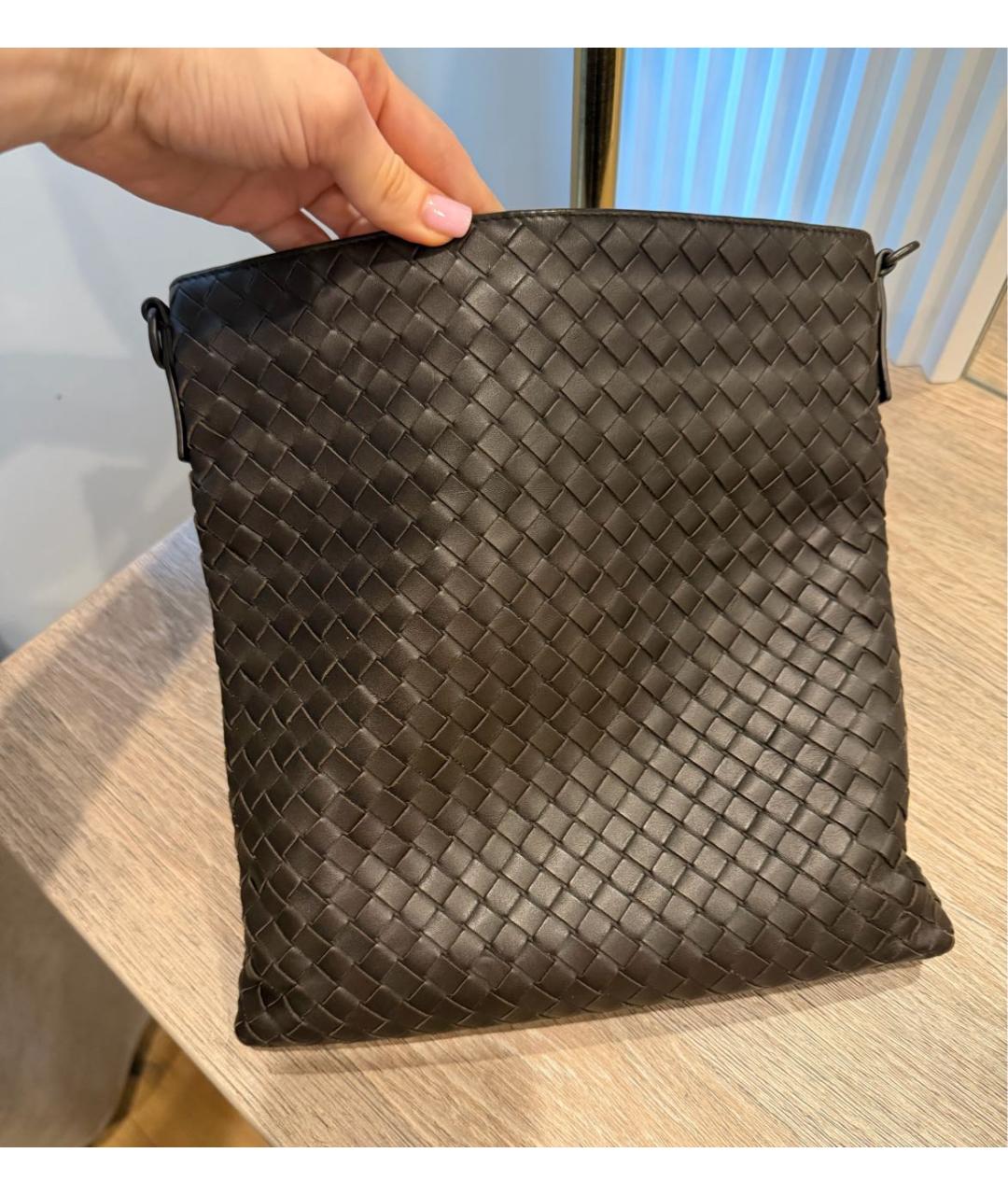 BOTTEGA VENETA Коричневая кожаная сумка на плечо, фото 2