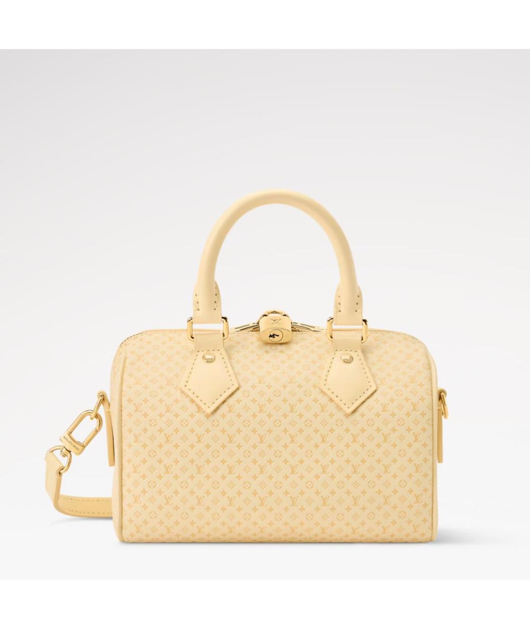 LOUIS VUITTON Желтая кожаная сумка тоут, фото 5