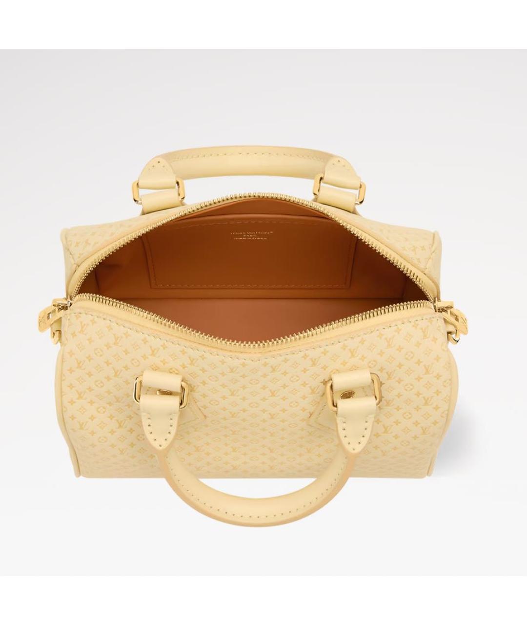 LOUIS VUITTON Желтая кожаная сумка тоут, фото 4