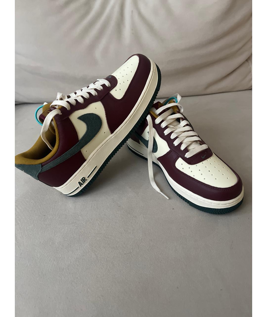 NIKE Коричневые кожаные низкие кроссовки / кеды, фото 6