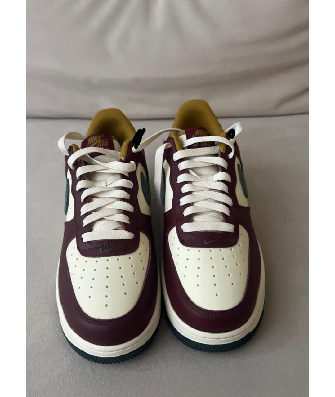 NIKE Коричневые кожаные низкие кроссовки / кеды, фото 2