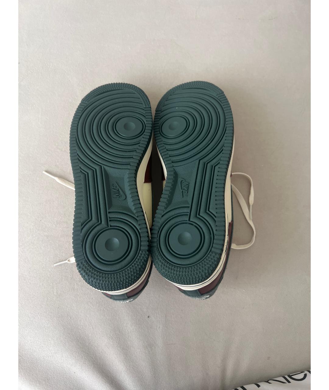 NIKE Коричневые кожаные низкие кроссовки / кеды, фото 5