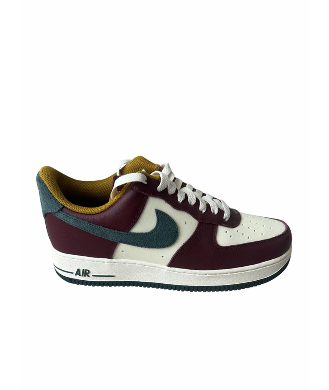 NIKE Коричневые кожаные низкие кроссовки / кеды, фото 1