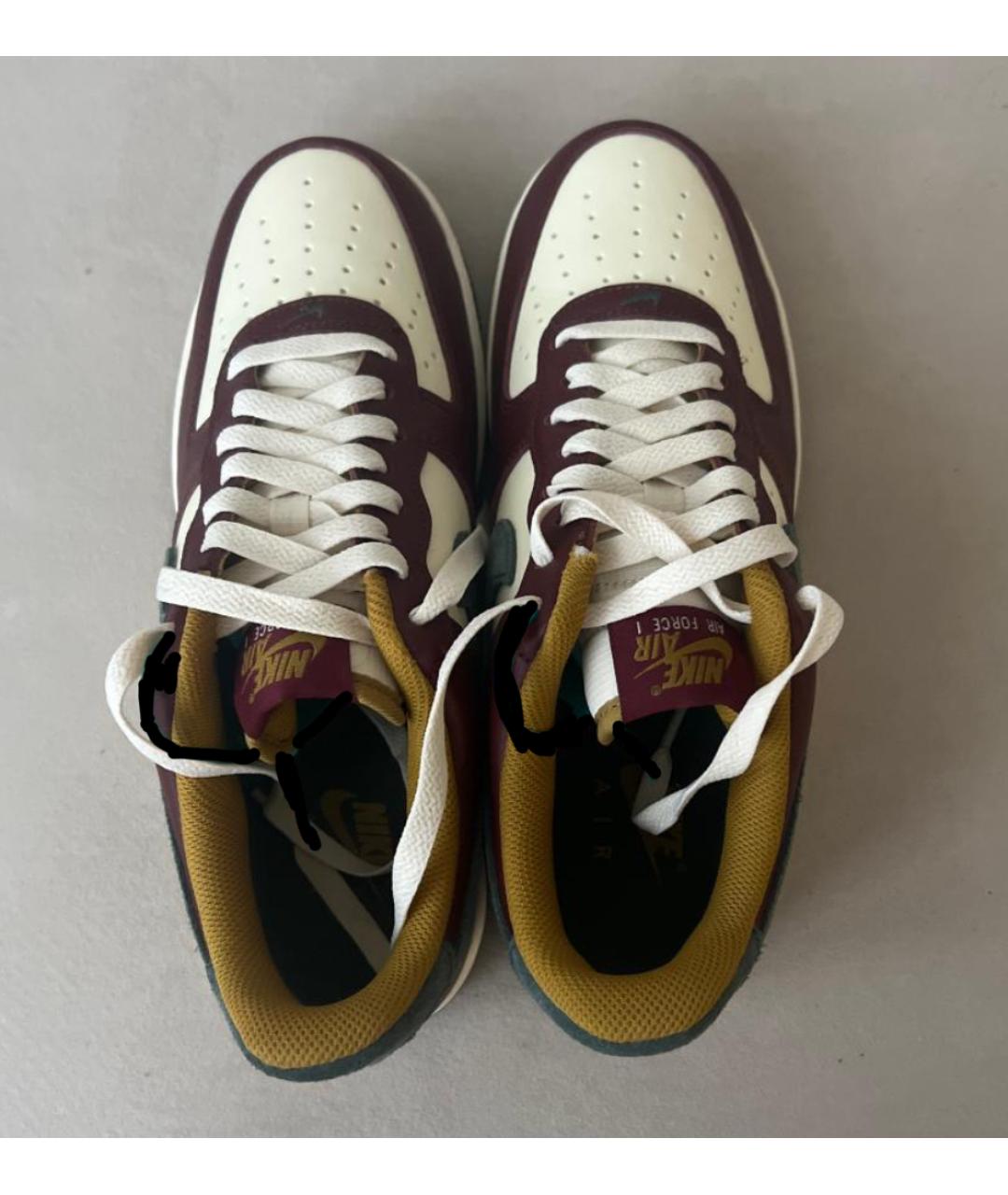 NIKE Коричневые кожаные низкие кроссовки / кеды, фото 3