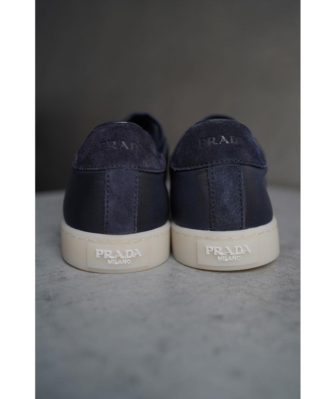 PRADA Темно-синие синтетические низкие кроссовки / кеды, фото 5