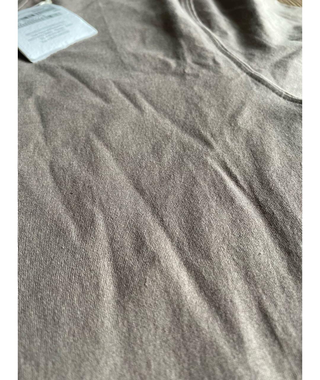 BRUNELLO CUCINELLI Коричневая хлопковая футболка, фото 3