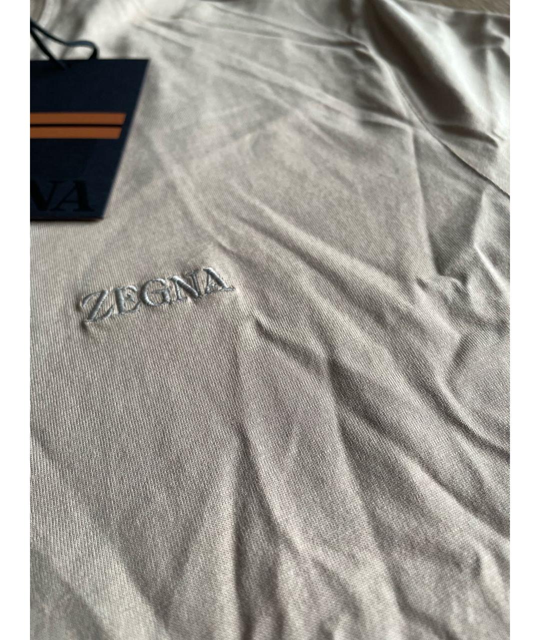 ZEGNA Бежевая хлопковая футболка, фото 4