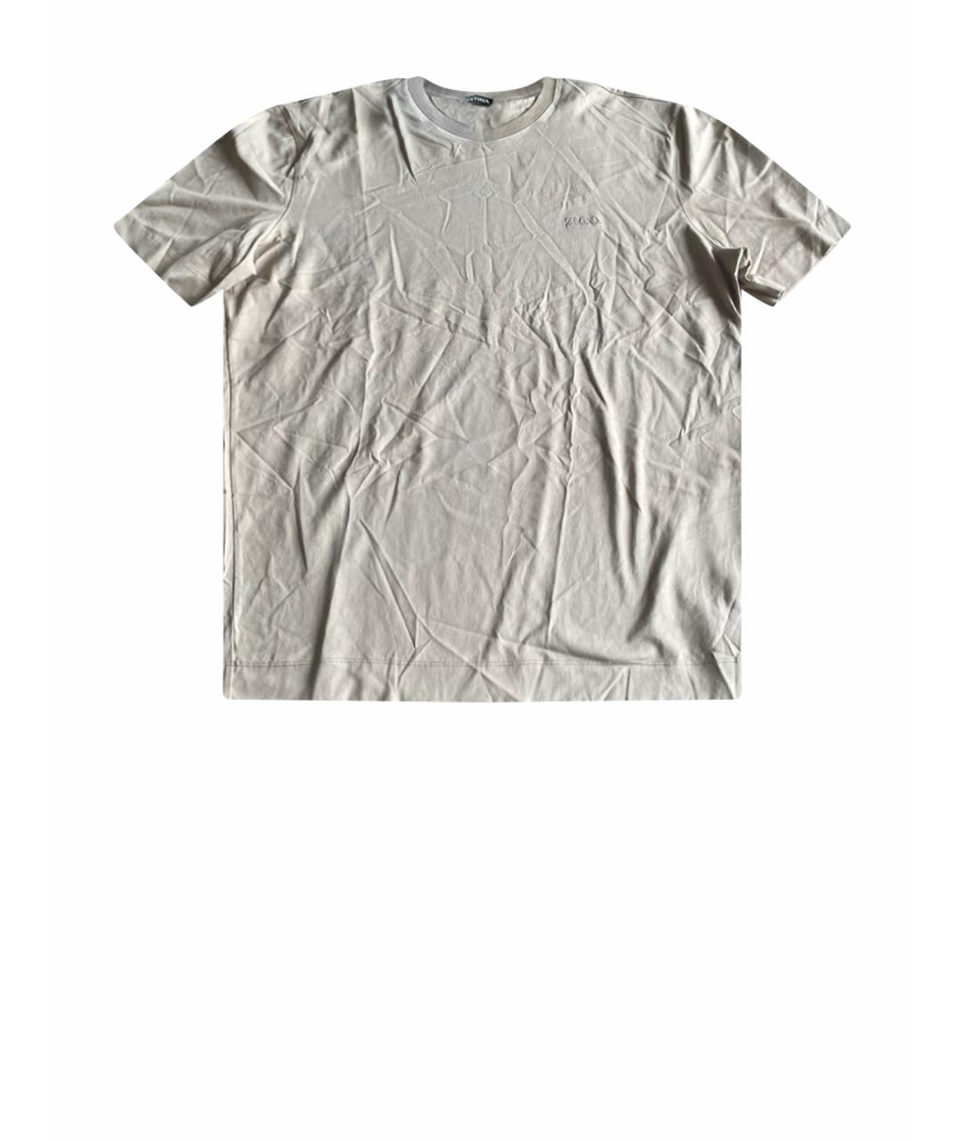 ZEGNA Бежевая хлопковая футболка, фото 1