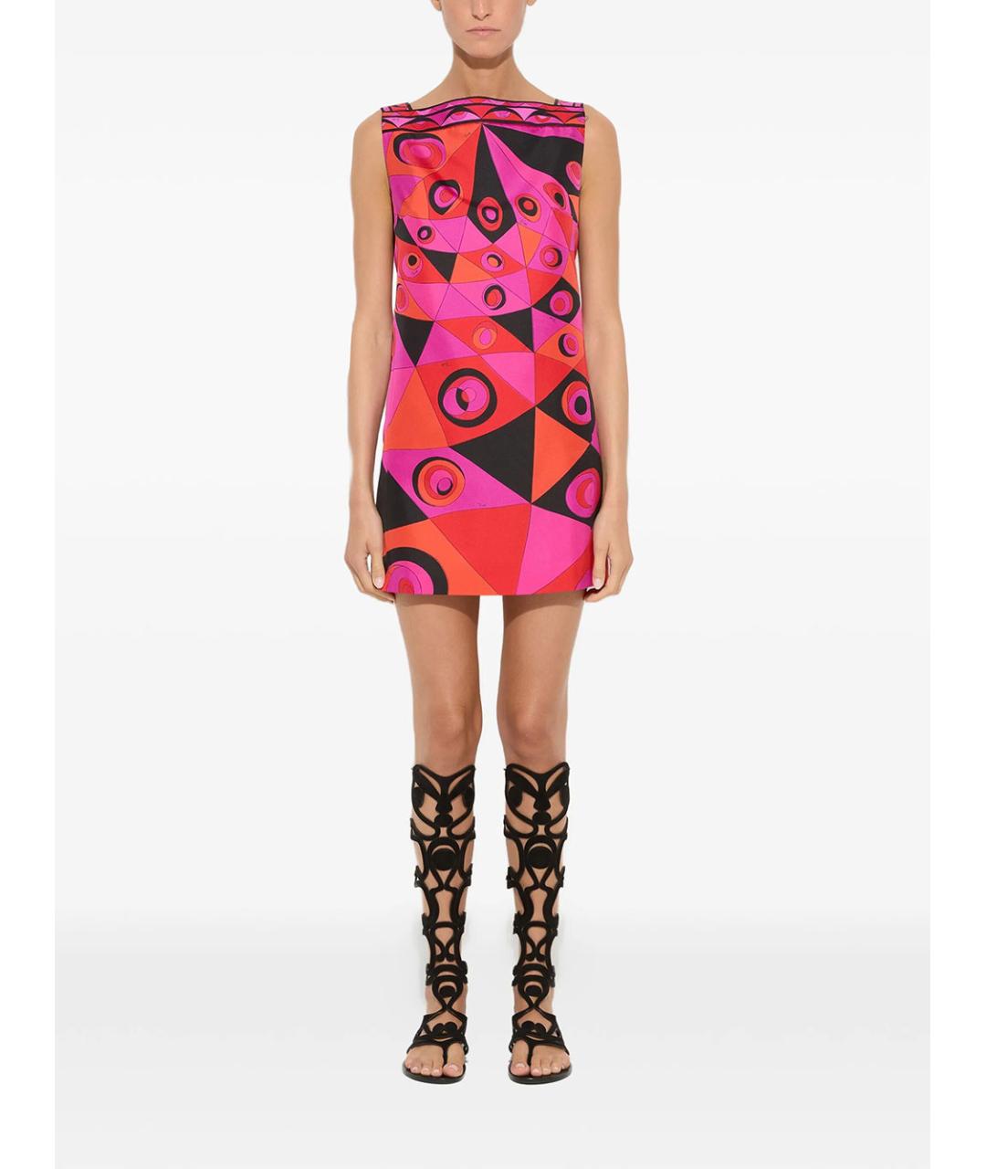 PUCCI Фуксия шелковое коктейльное платье, фото 3