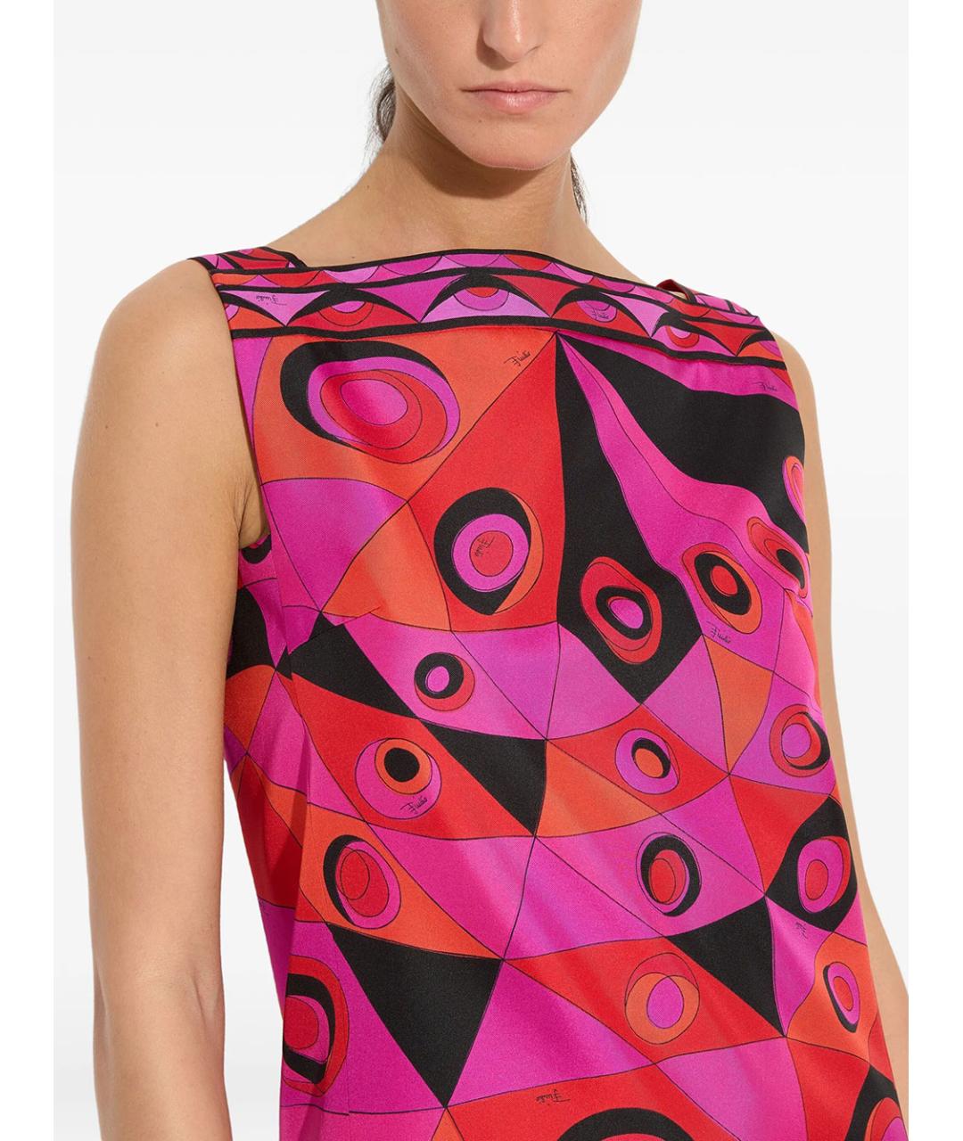 PUCCI Фуксия шелковое коктейльное платье, фото 2