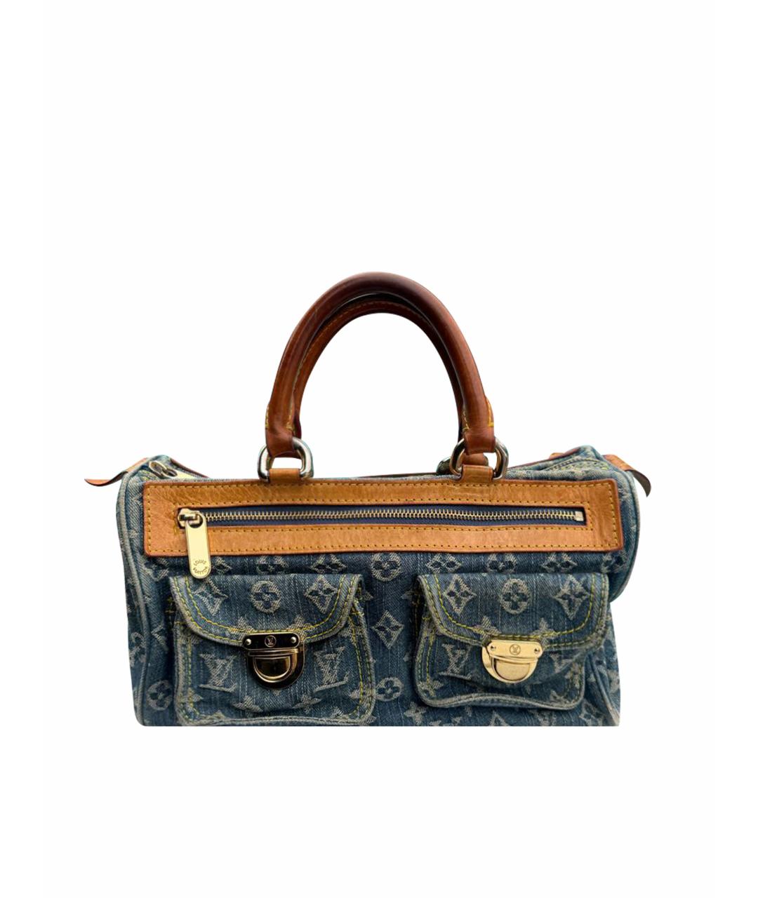 LOUIS VUITTON Синяя деним сумка с короткими ручками, фото 1